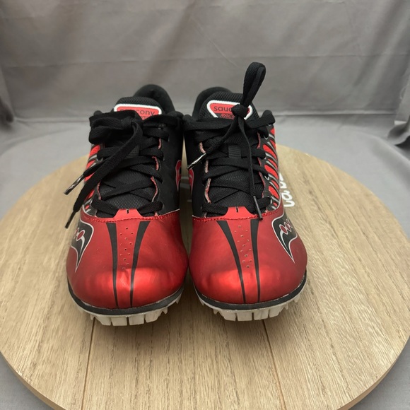 Saucony Spitfire Track and Field Track Spikes Men’s 9.5 Women’s 11 Red Black - Picture 3 of 11